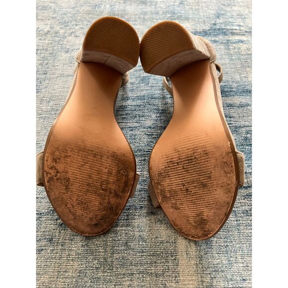 Steve Madden Beige Carrson High Heel Ankle Strap Block Heel Sandal Size 6 - Picture 6 of 8